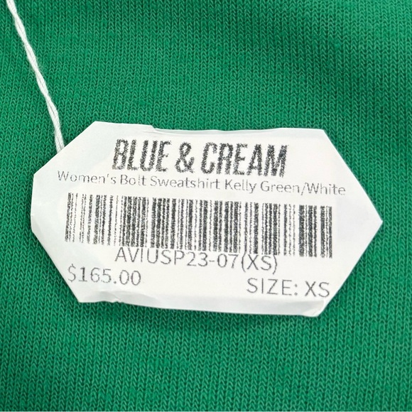 NWT Aviator Nation Women's Bolt Sweatshirt In Kelly Green/White Size XS - Picture 7 of 7